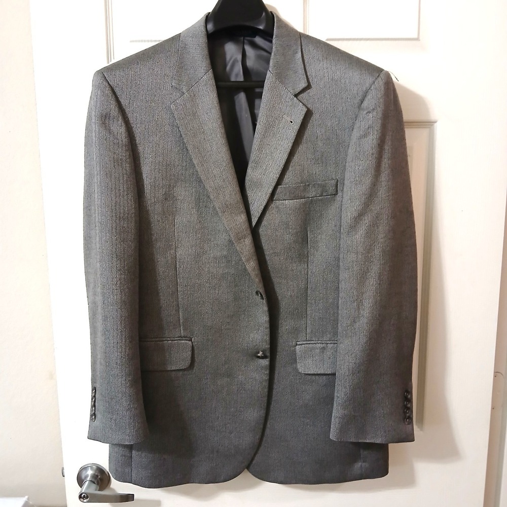 Jos A Bank Signature Collection Blazer 44R Gray Silk Camel Hair Sport Coat NWOT
